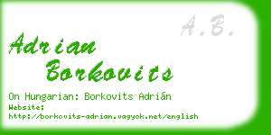 adrian borkovits business card